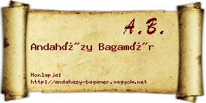 Andaházy Bagamér névjegykártya